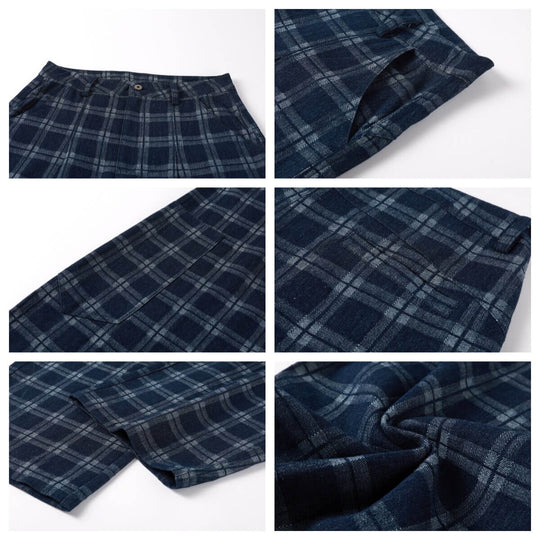 NOVACAM Checkered Curved Baggy Jeans | Face 3 Face