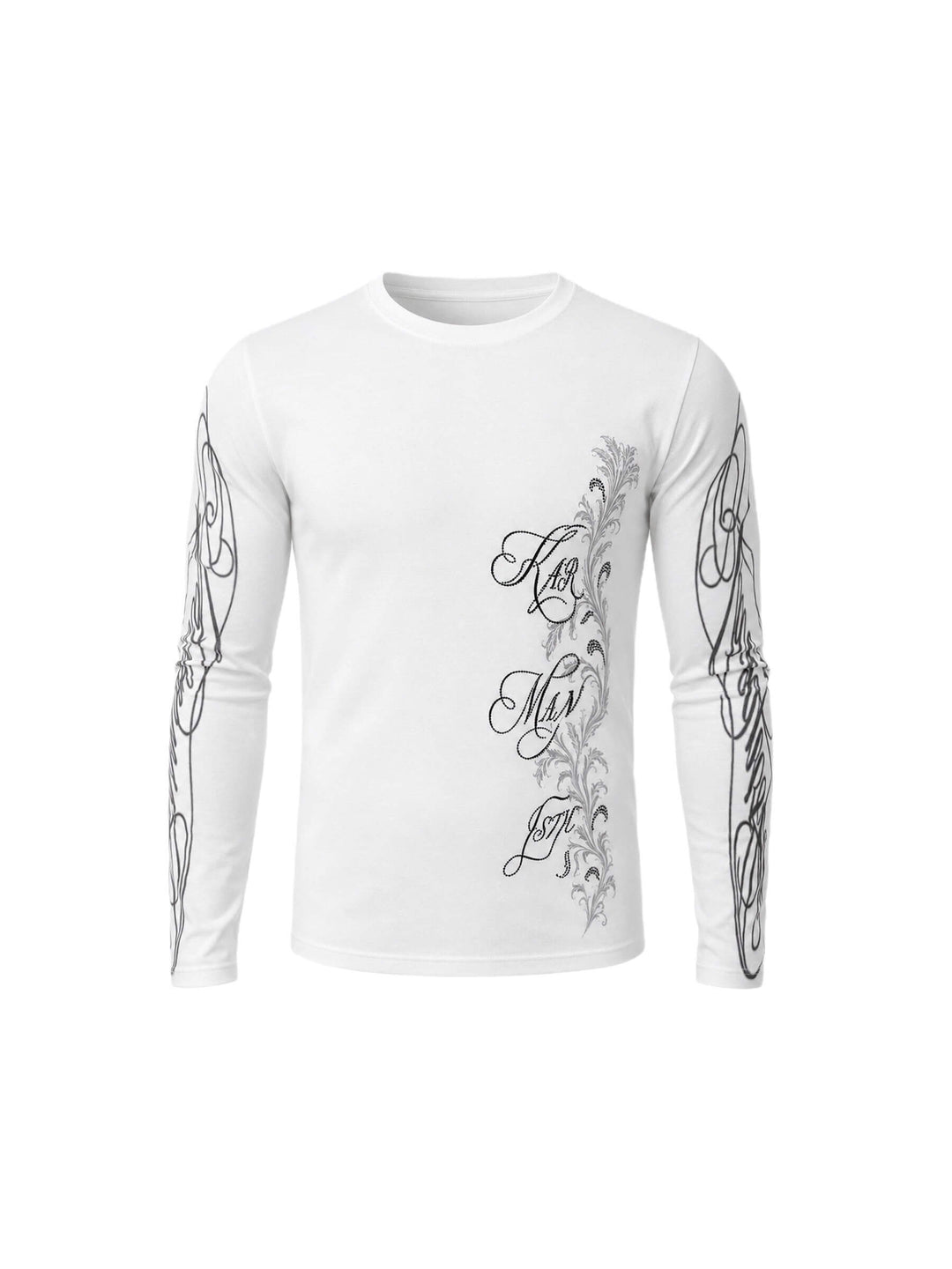 KARMANISTIC Rhinestone Tiger Graphic Stretch Slim Fit Long Sleeve Tee | Face 3 Face