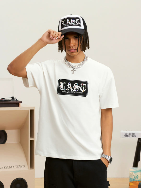 Small Town Kid LAST Multicolor Studded Patch Tee | Face 3 Face