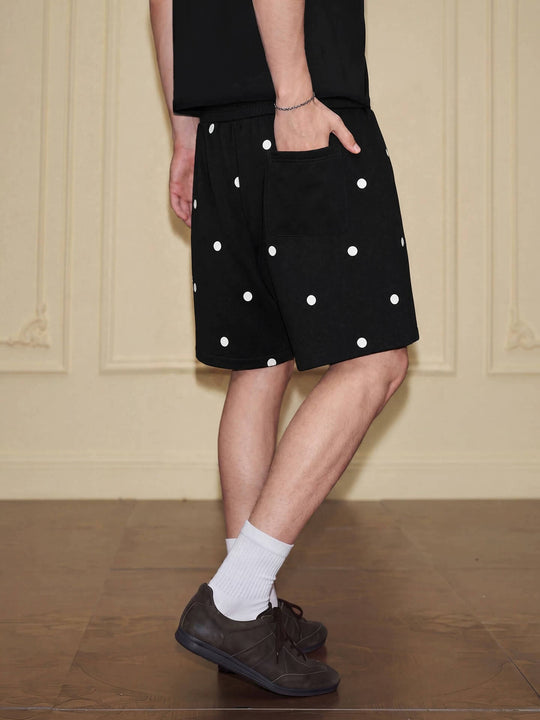 YADcrew Polka Dot Print Sweat Shorts | Face 3 Face
