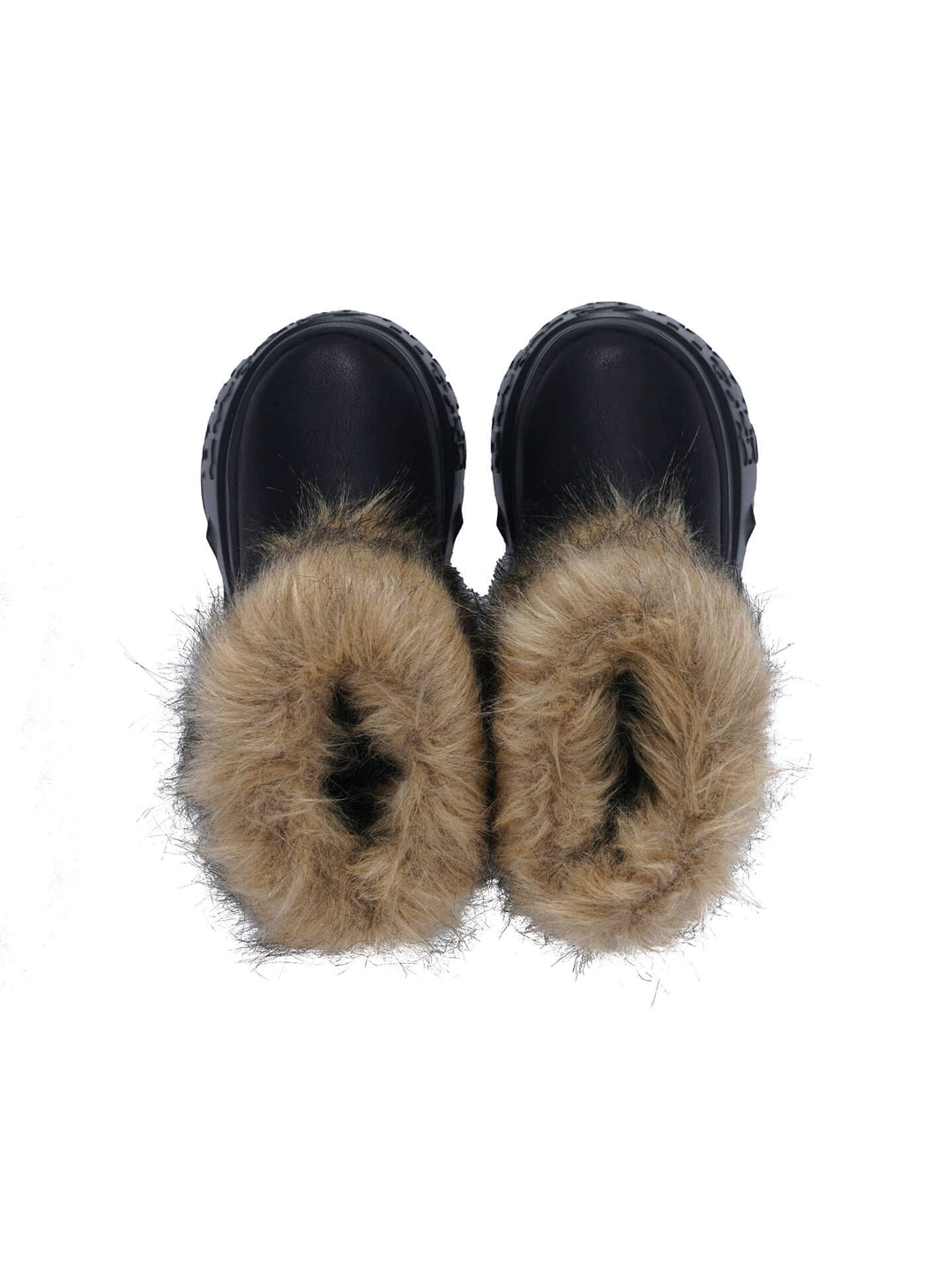 1807 INF-010 Gothic Chunky Platform Faux Fur Trim Shearling Boots | Face 3 Face