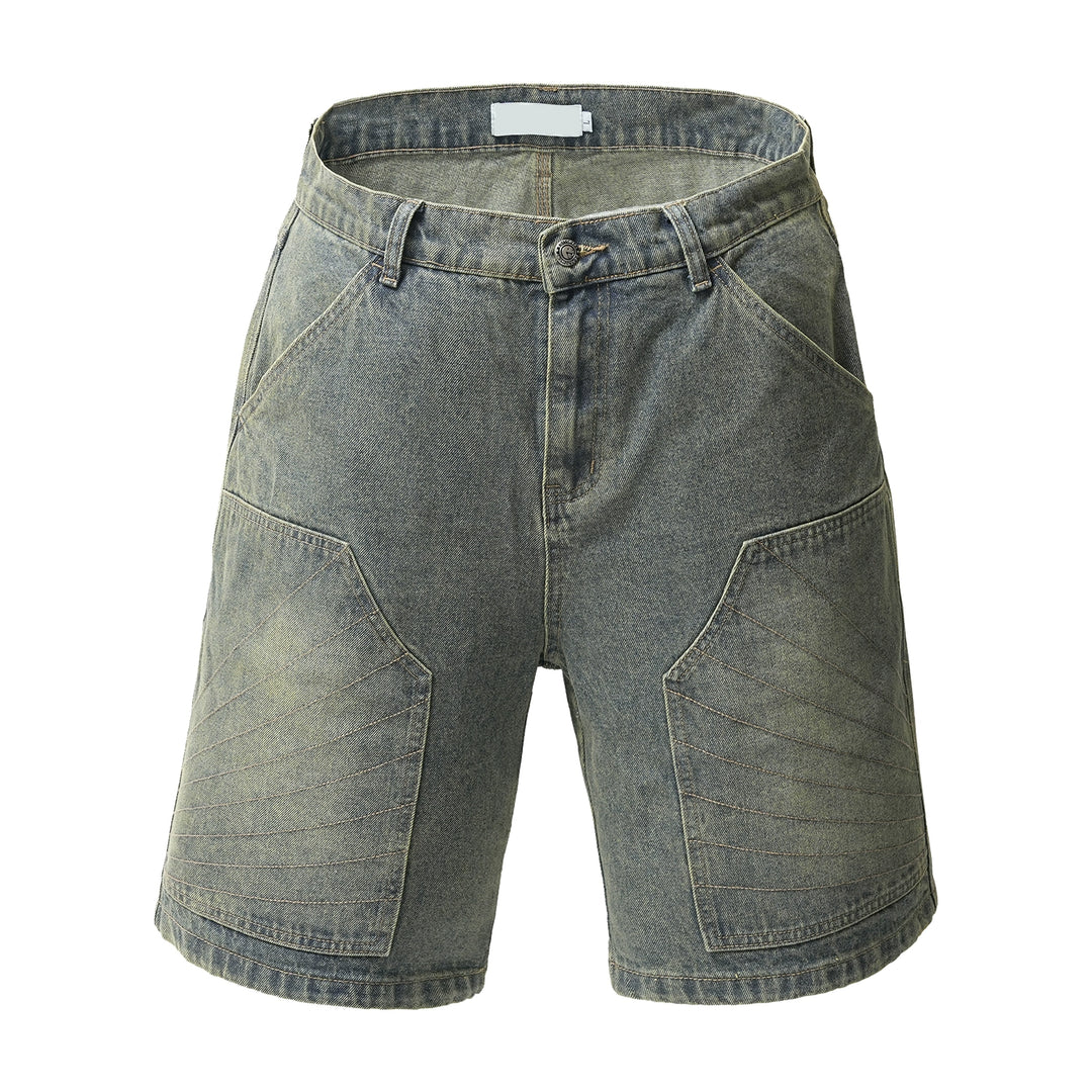 F3F Select Double Knee Line Stitch Denim Shorts | Face 3 Face