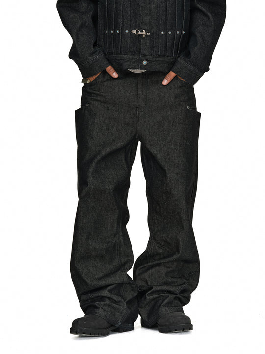 ANTIDOTE Studded Slash Pocket 3D Cut Jeans | Face 3 Face