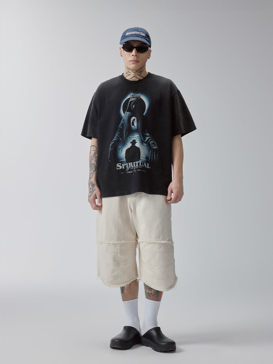 F2CE Washed Vintage "SPIRITUAL WARFARE" Printed Tee | Face 3 Face