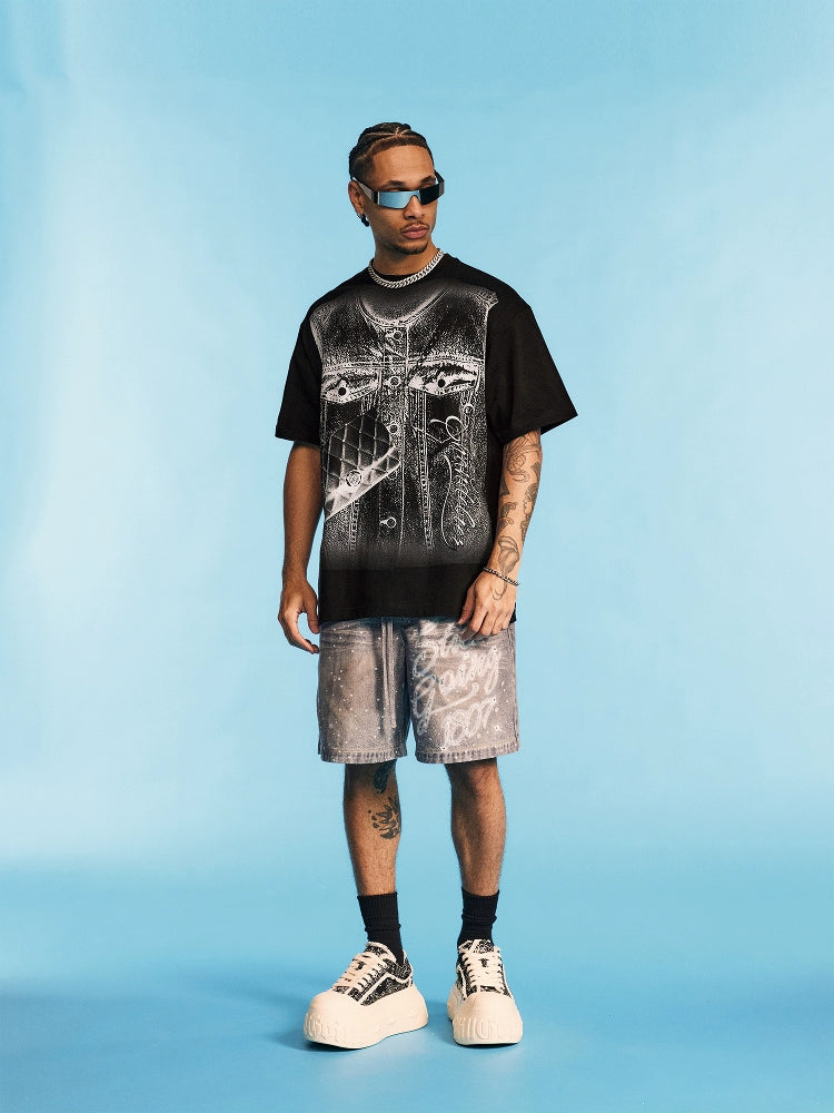 1807 SWAROVSKI Crystal Visual Print Diamond Tee | Face 3 Face