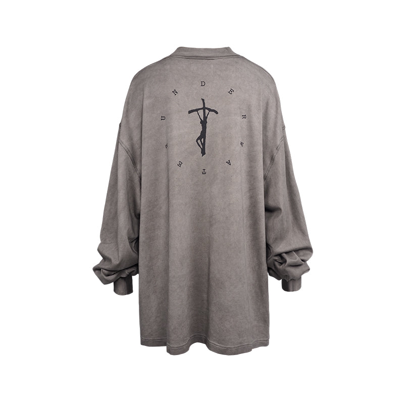 UNDERWATER Crucifix Cross Printed Long Sleeve Tee