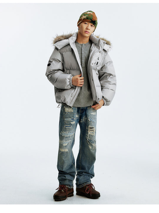 MEDM Detachable Fur Hooded Down Jacket | Face 3 Face