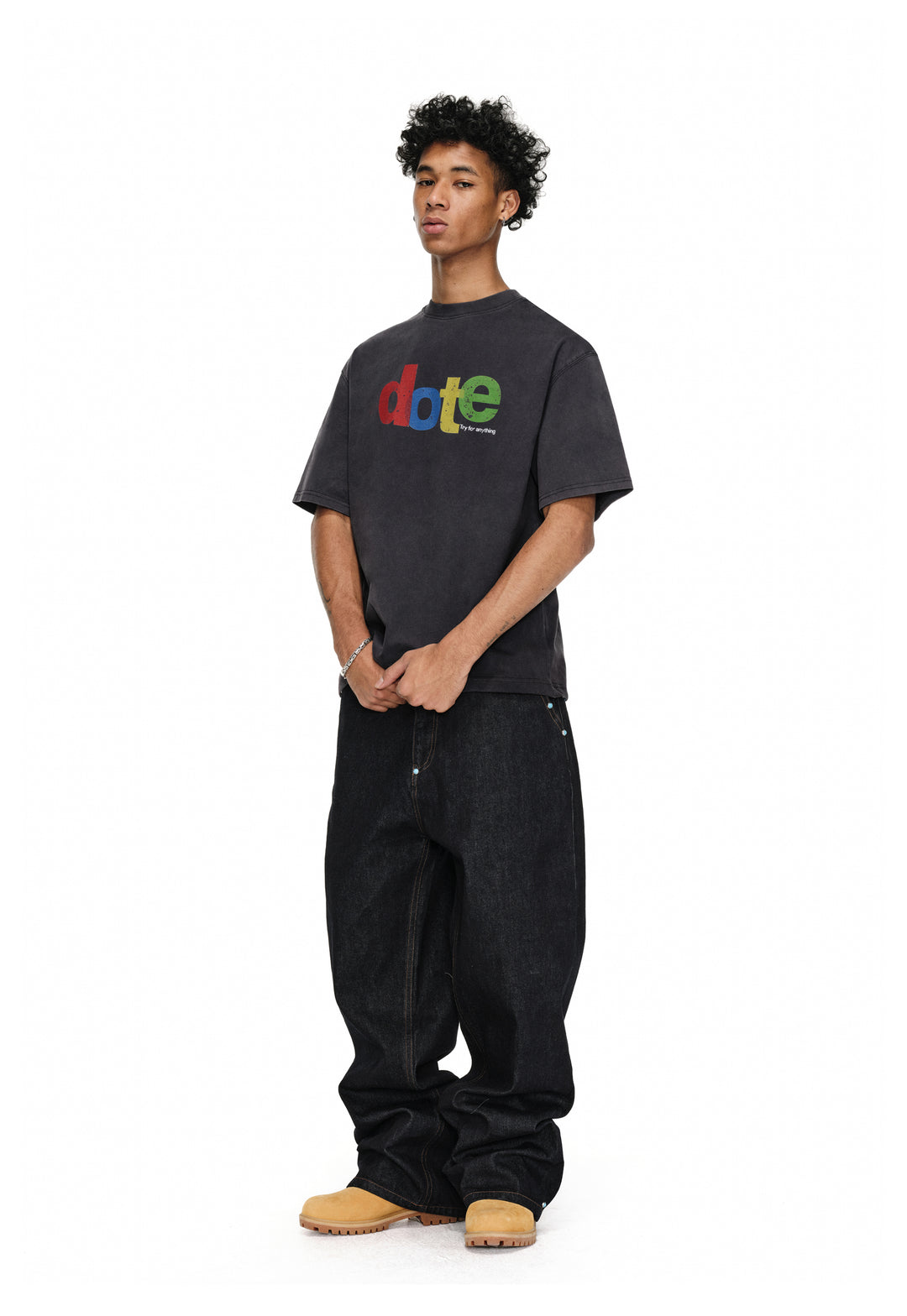 ANTIDOTE Dote Letter Print Washed Tee | Face 3 Face