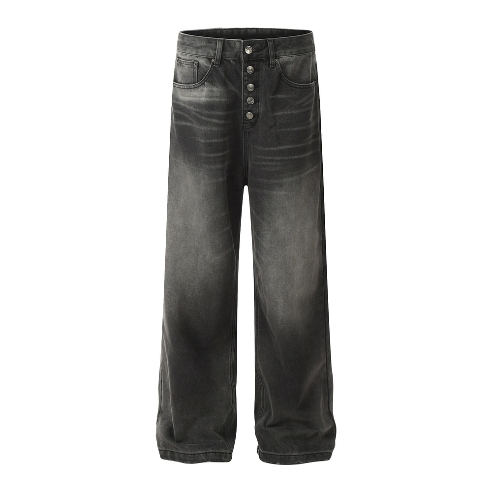F3F Select Five Buttons Washed Black Jeans | Face 3 Face