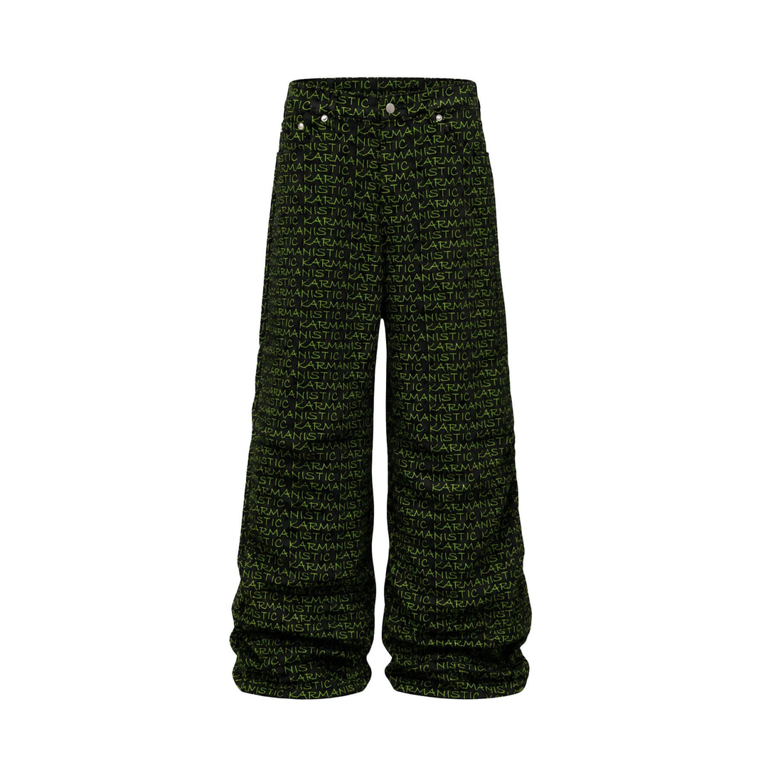 KARMANISTIC All Over Logo Print Baggy Jeans | Face 3 Face