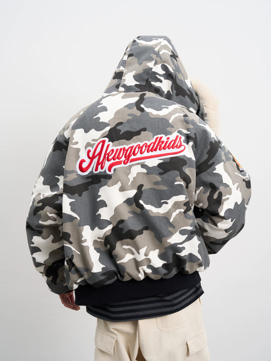 AFGK Fur Hooded Camouflage Military Jacket | Face 3 Face