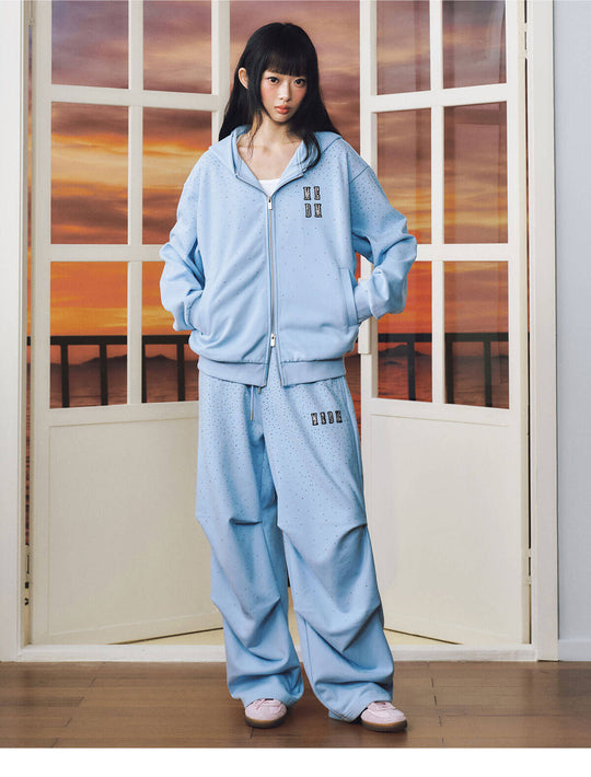 MEDM Starry Sky Rhinestone Zip Up Hoodie | Face 3 Face