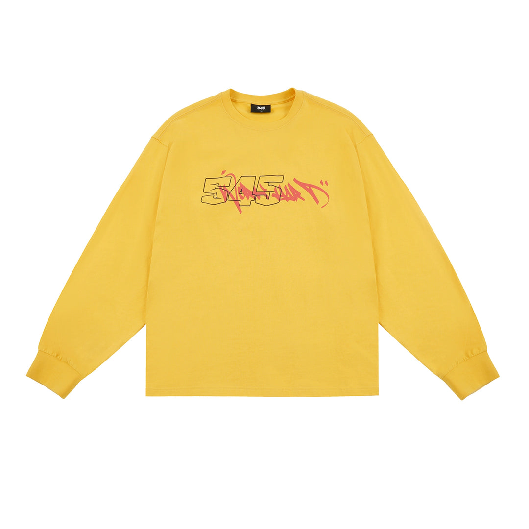 S45 Graffiti Font Typography Long-Sleeve Tee | Face 3 Face