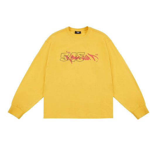 S45 Graffiti Font Typography Long-Sleeve Tee | Face 3 Face