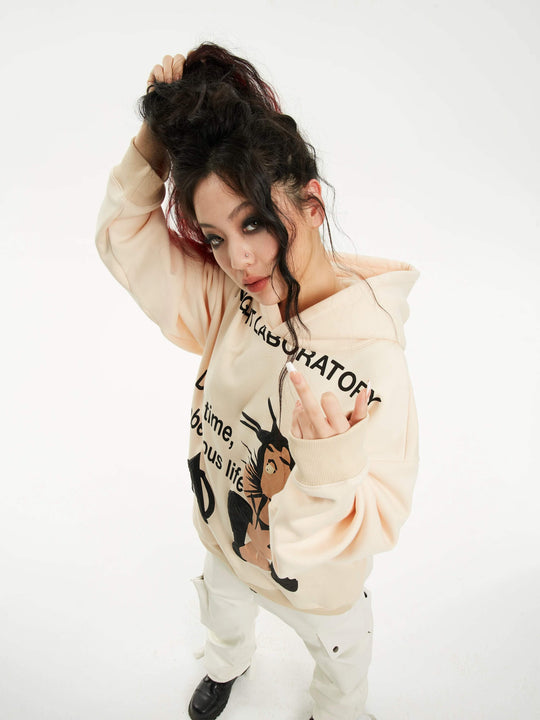 Night Lab Punk Girl Puff Print Hoodie | Face 3 Face
