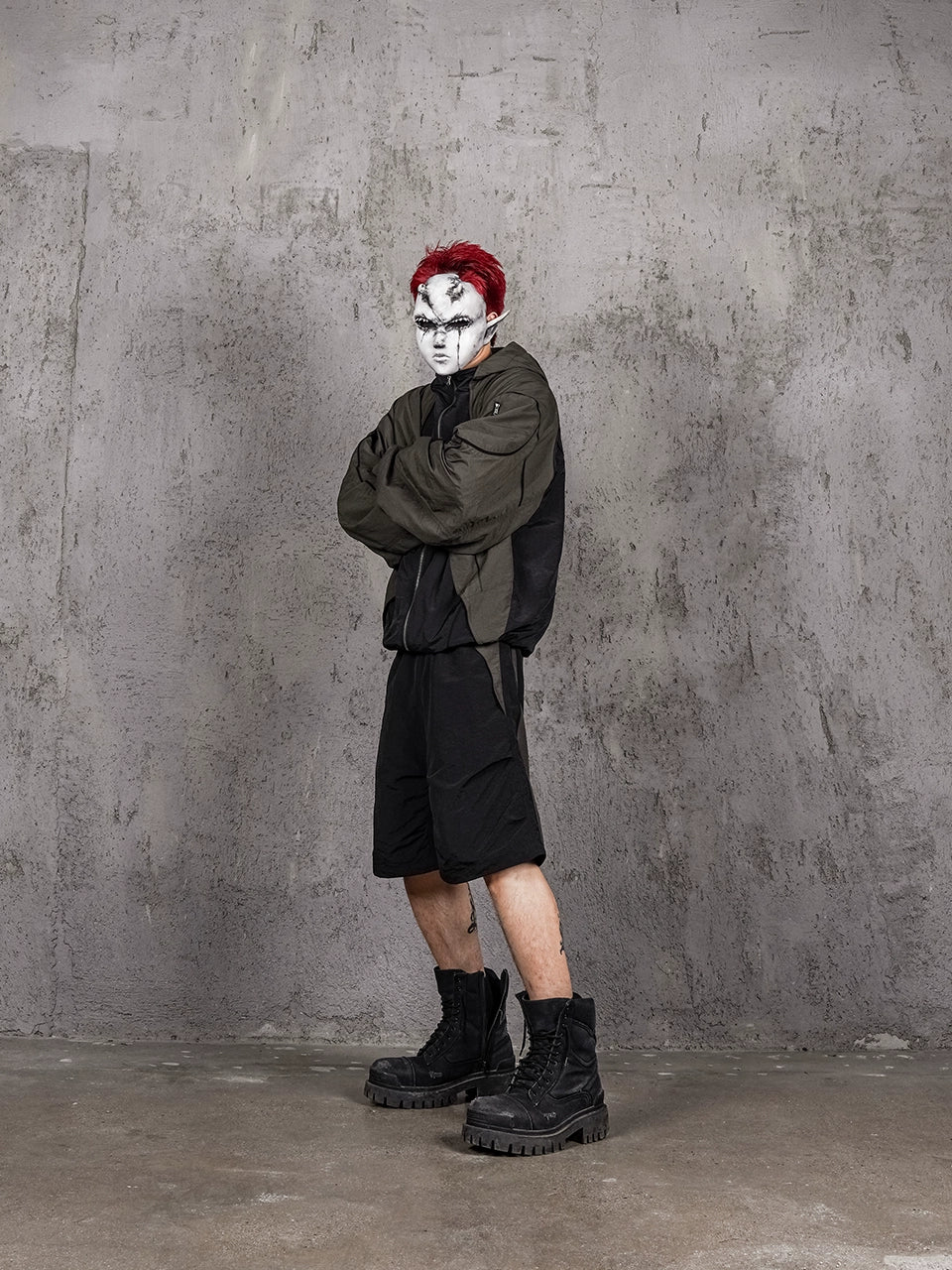 UNDERWATER Curved Mesh Patchwork Nylon Shorts | Face 3 Face