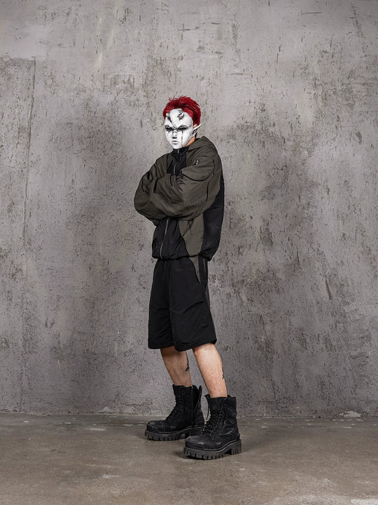 UNDERWATER Curved Mesh Patchwork Nylon Shorts | Face 3 Face