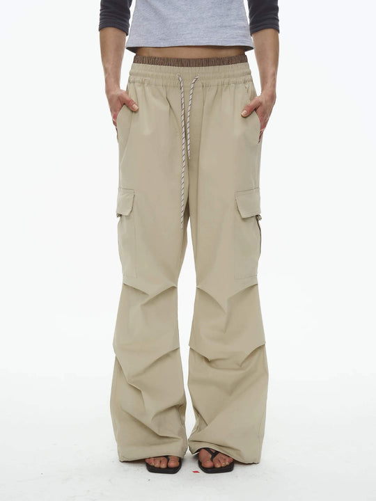 EXITMODE BY BLIND NO PLAN Double Waist 3D Pleat Nylon Cargo Pants | Face 3 Face