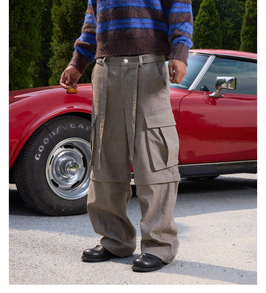 S45 Plaid Multi Pocket Convertible Work Pants | Face 3 Face