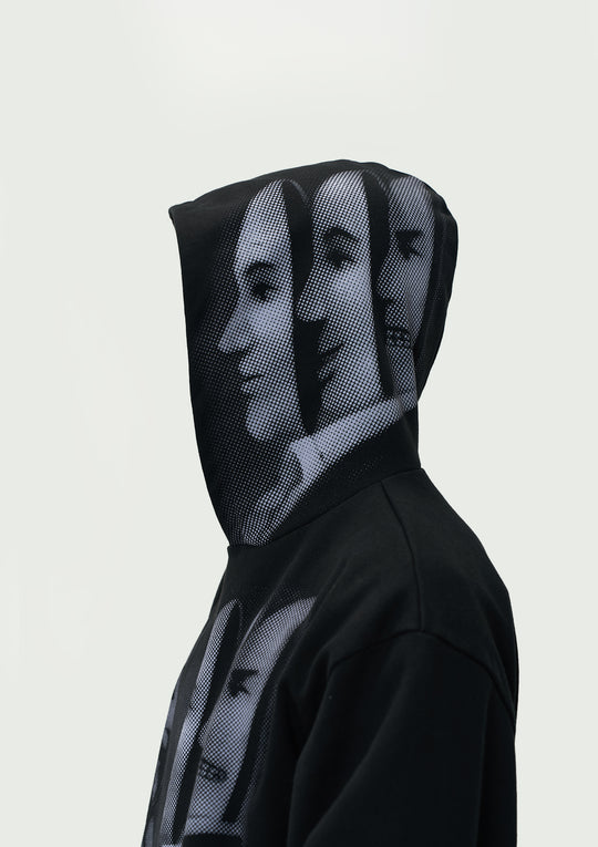 EVILKNIGHT(EK) Mirror Duality Graffiti Print Hoodie | Face 3 Face