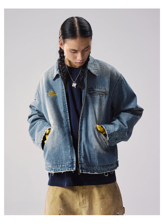 Remedy Washed Denim Zip Up Work Jacket | Face 3 Face