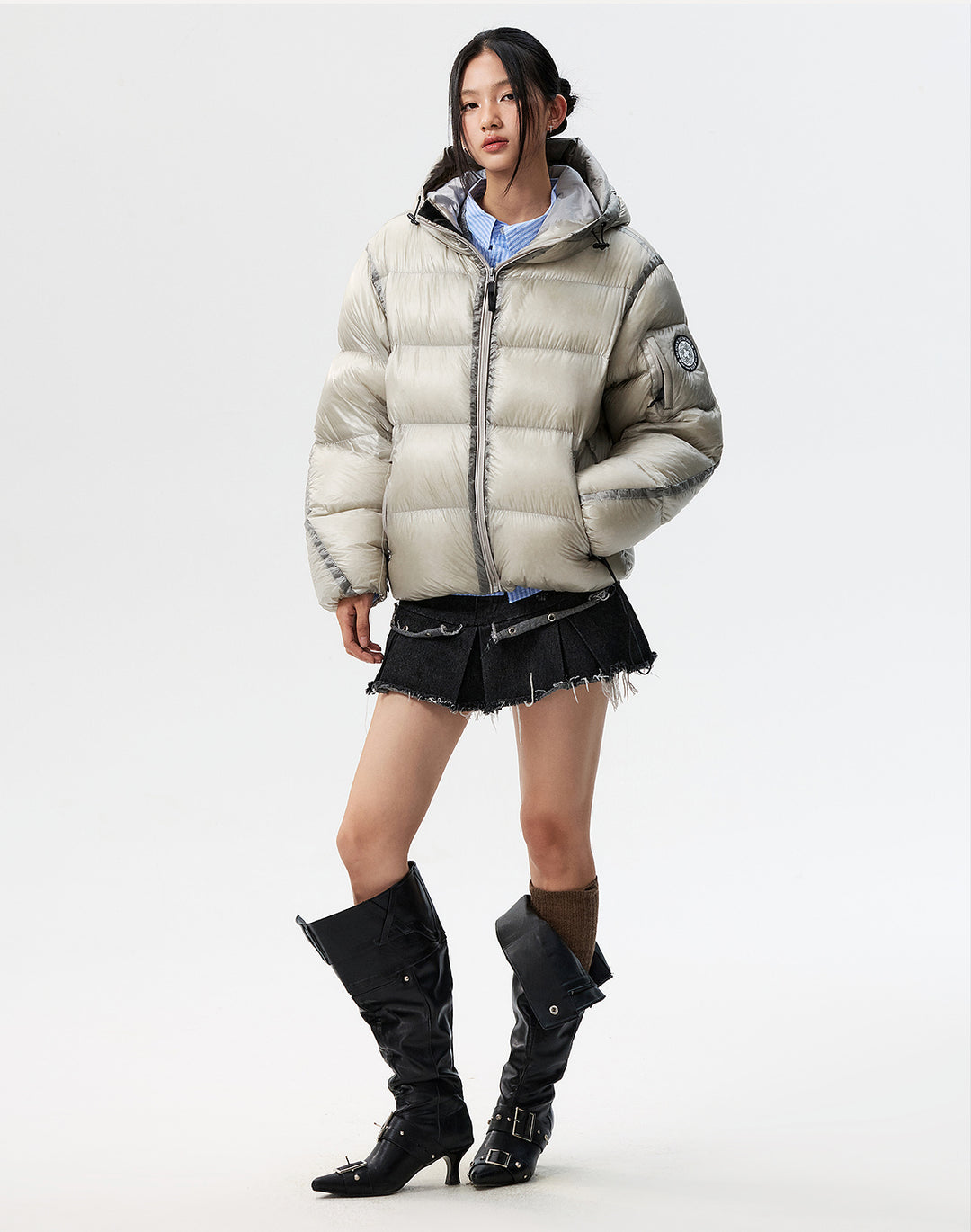 MEDM Hooded Sheer Down Jacket | Face 3 Face