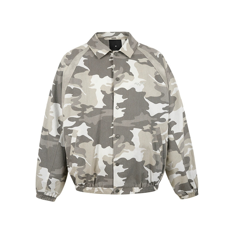 1807 Textured Leather Patchwork Camo Coach Jacket | Face 3 Face
