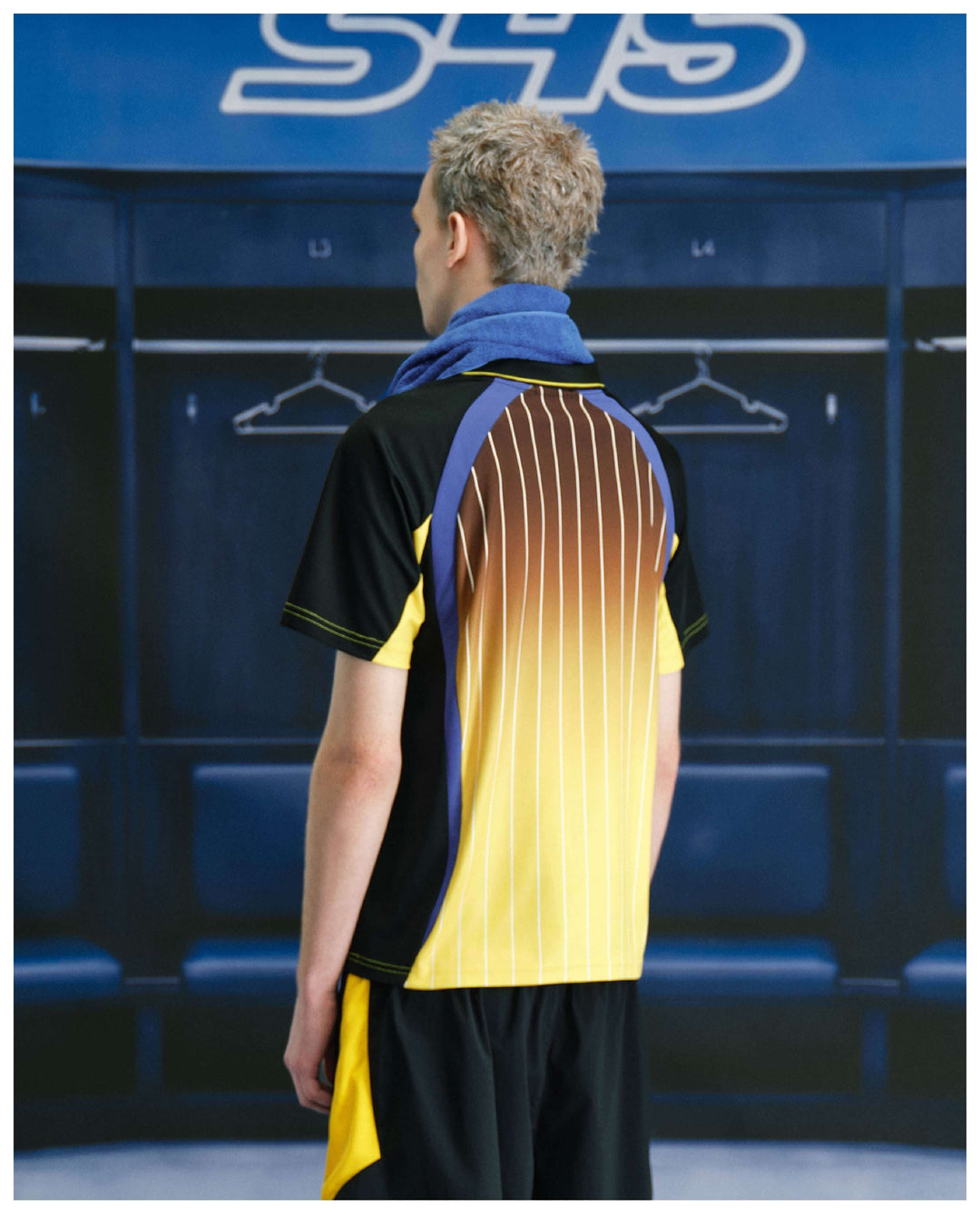 S45 Striped Gradient Short Sleeve Polo Soccer Jersey | Face 3 Face