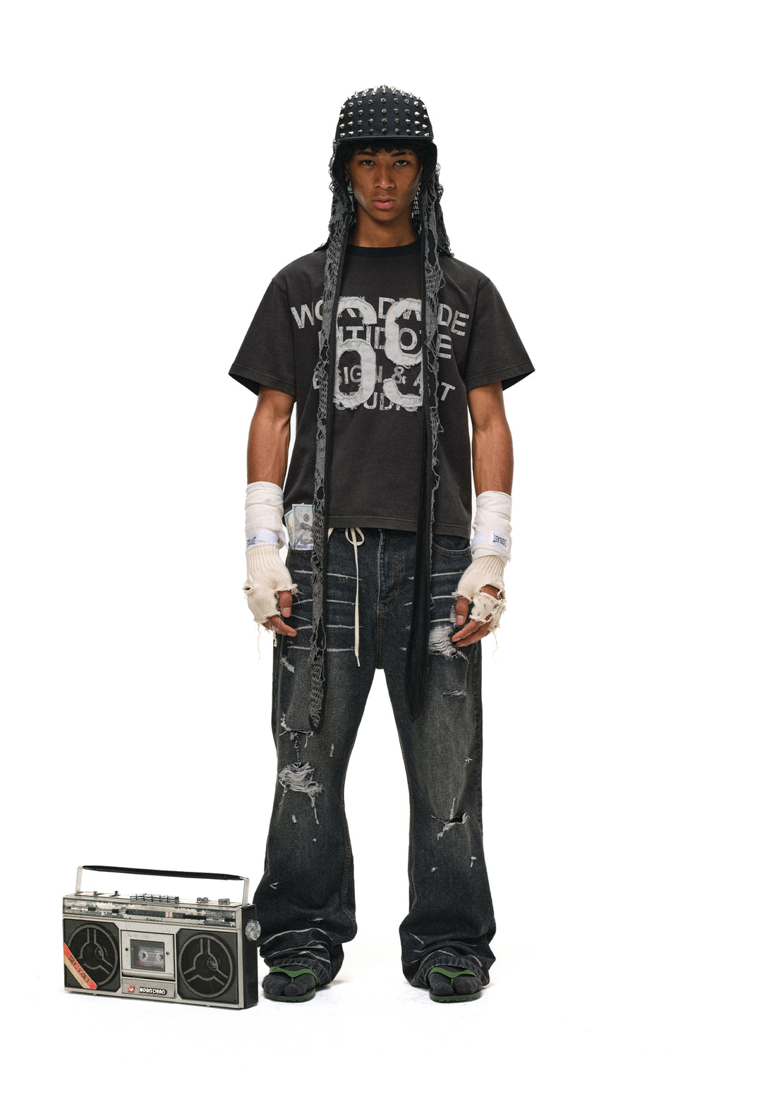 ANTIDOTE Vintage Washed Patch Embroidery Tee | Face 3 Face