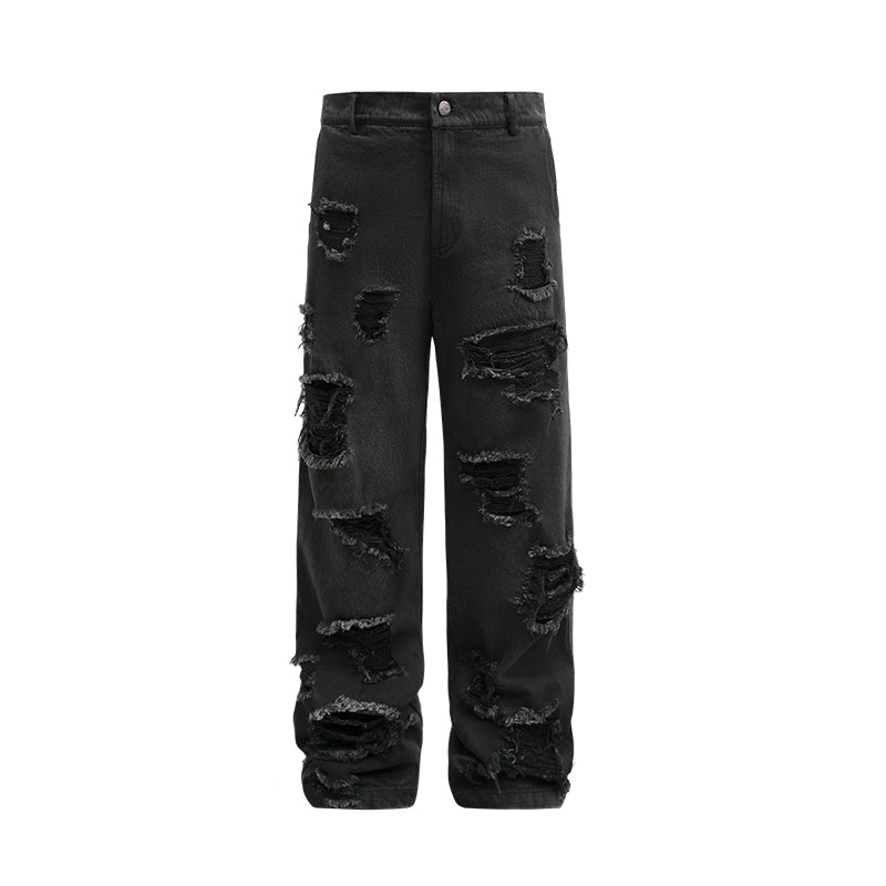 ANTIDOTE Damaged Spray Colored Denim Jeans