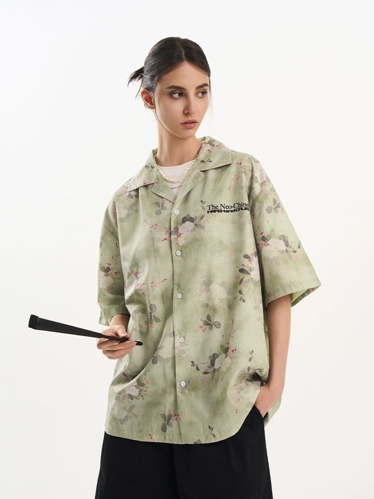 Harsh and Cruel Full Print Floral Draped Cuban Shirt