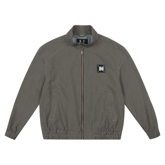 MEDM Houndstooth Leather Logo Track Jacket | Face 3 Face