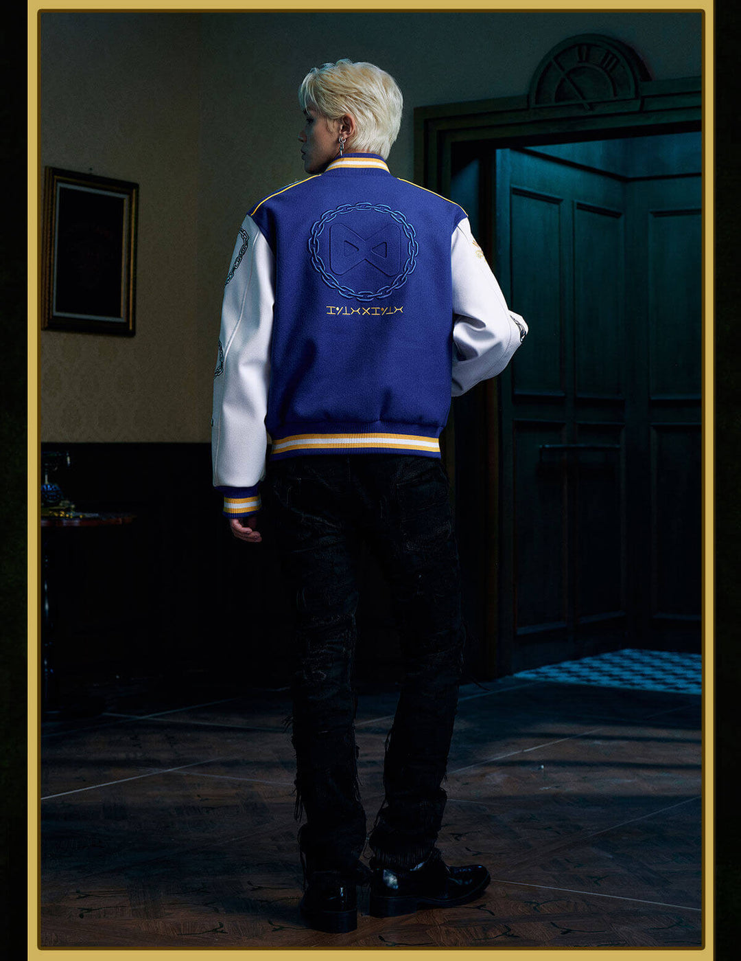 MEDM × HUNTER×HUNTER Kurapika PU Leather Varsity Jacket