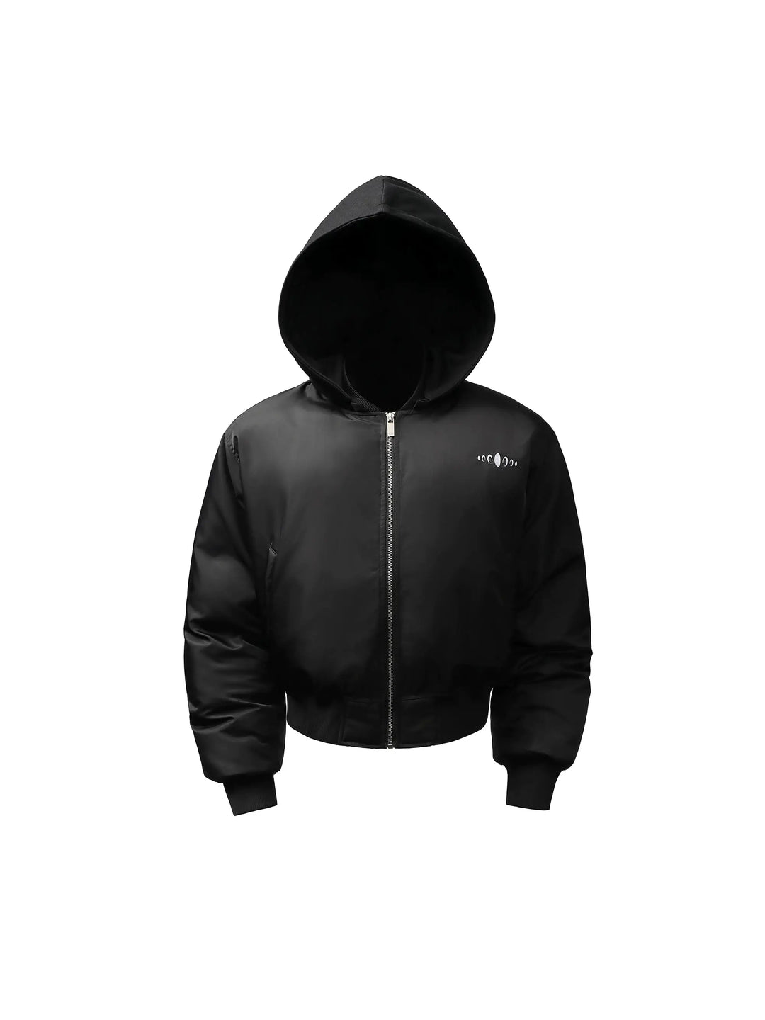 KARMANISTIC Embroidered Hooded Puffer Bomber Jacket | Face 3 Face