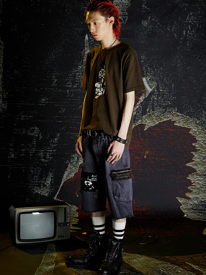 VENTUREK Washed Gun Cracked Print Tee | Face 3 Face