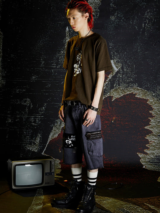 VENTUREK Washed Gun Cracked Print Tee | Face 3 Face