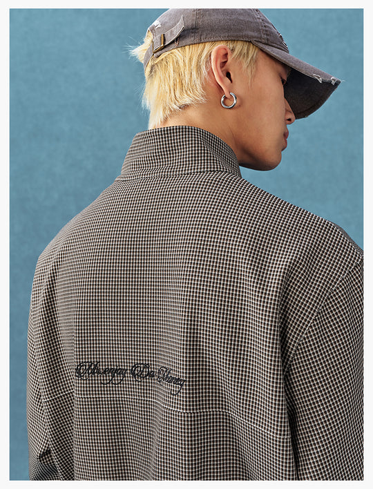 MEDM Houndstooth Leather Logo Track Jacket | Face 3 Face