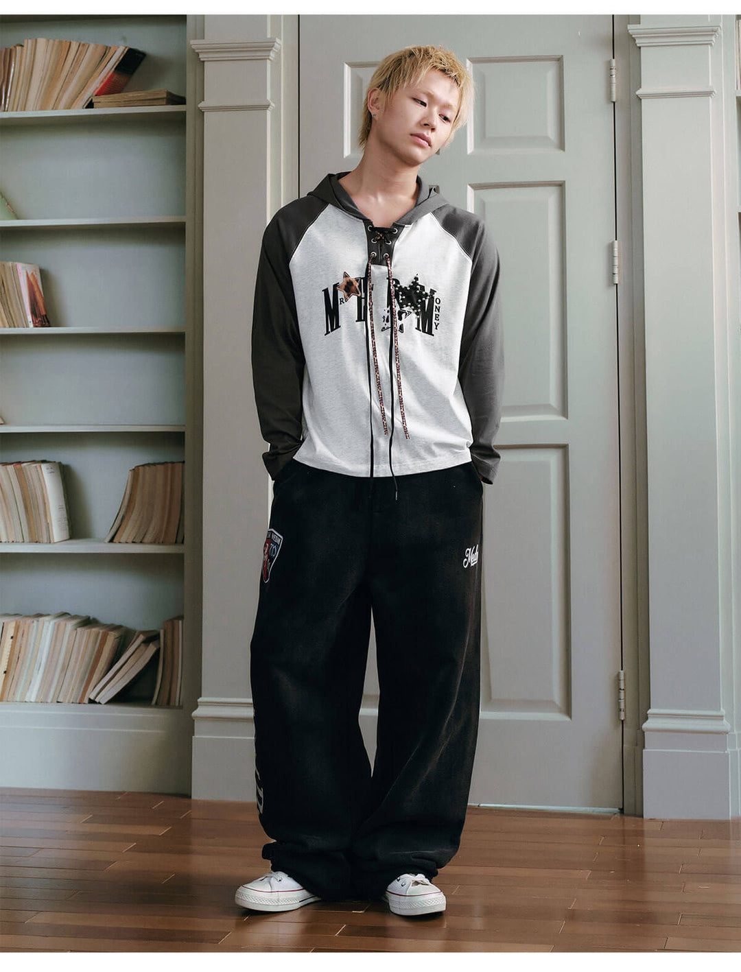 MEDM Embroidered Patch Washed Baggy Sweatpants | Face 3 Face