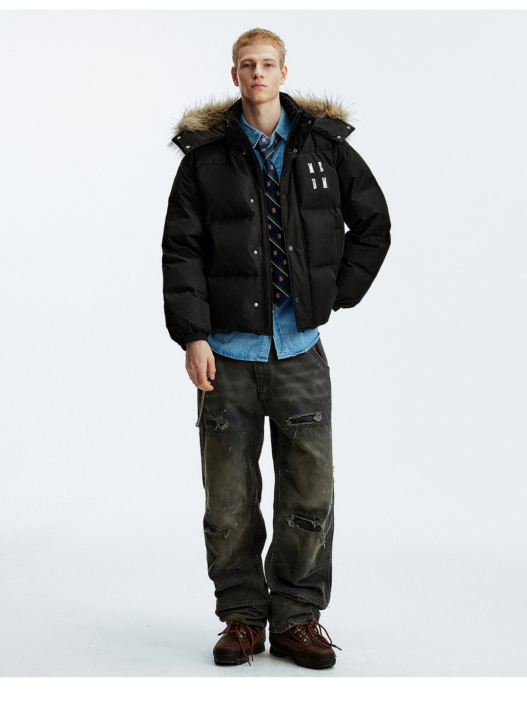 MEDM Detachable Fur Hooded Down Jacket | Face 3 Face