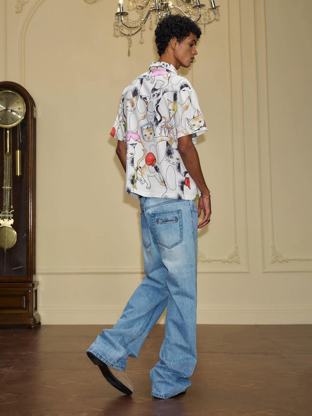 YADcrew Crossover Waist Washed Jeans | Face 3 Face