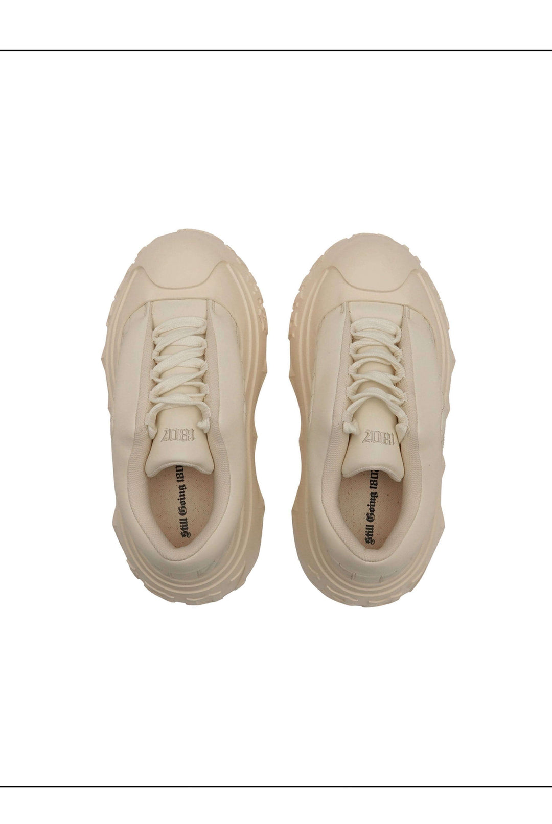 1807 INF-008 Gothic Lace Up Quilted PU Leather Chunky Sneakers