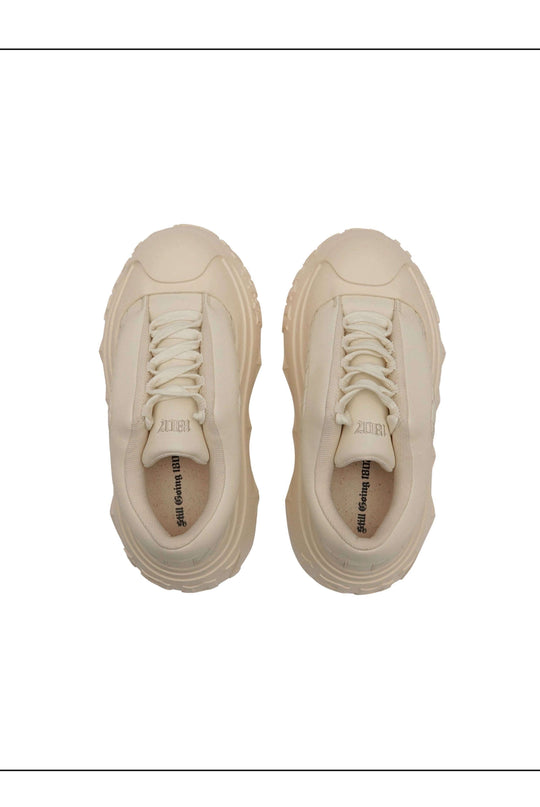 1807 INF-008 Gothic Lace Up Quilted PU Leather Chunky Sneakers