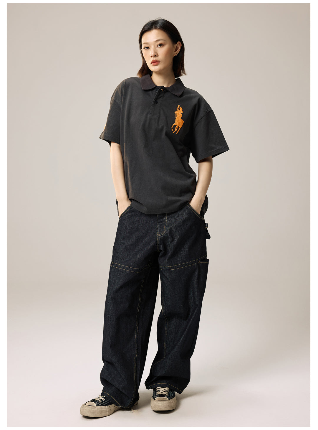 Remedy Cocktail Glass Girl Embroidery Polo Shirt | Face 3 Face