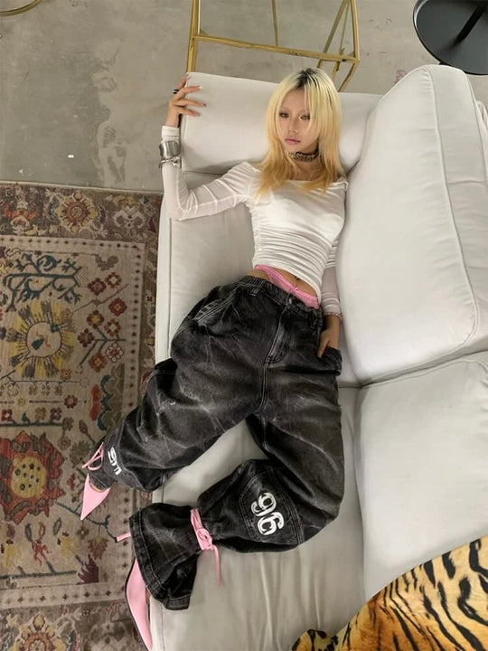 EVETS x LABT Heavy Lightning Whisker Washed Baggy Jeans | Face 3 Face