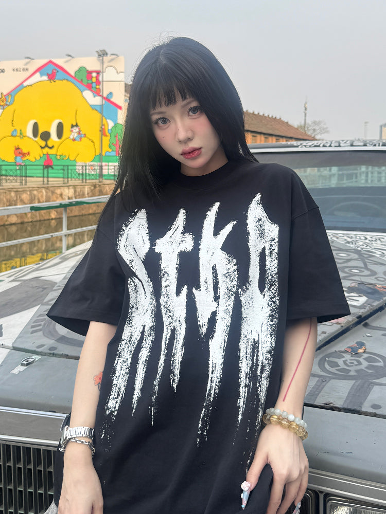 Small Town Kid Brush Paint Hand-Painted Print Tee | Face 3 Face