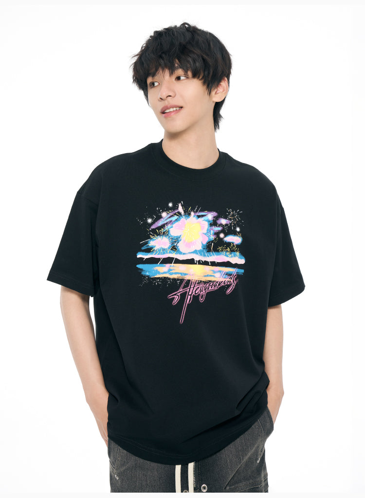 AFGK Fireworks Seascape Print Tee | Face 3 Face