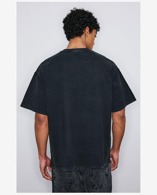 NOVACAM Musical Notes Logo Washed Reverse Stitching Tee | Face 3 Face