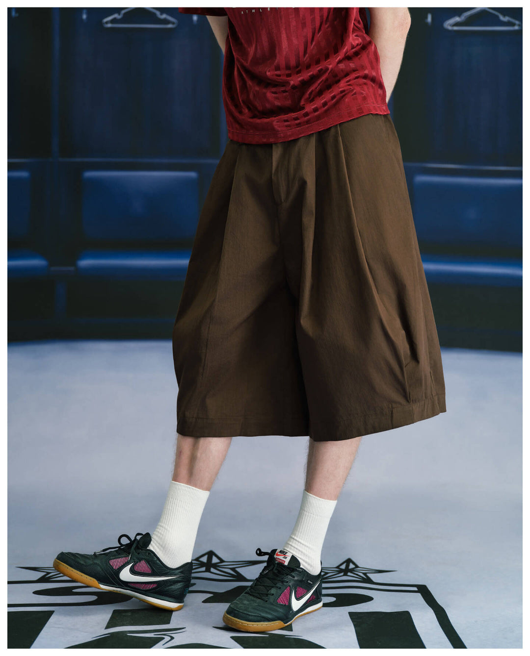 S45 3D Double Pleat Baggy Shorts | Face 3 Face