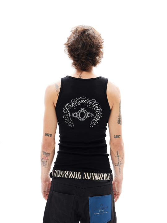 KARMANISTIC Cross Letter Print Tank Top | Face 3 Face
