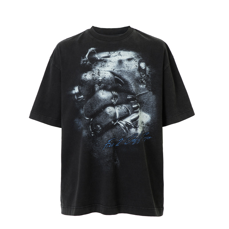 F2CE Heavy Washing Old Vintage Crush Printed Tee